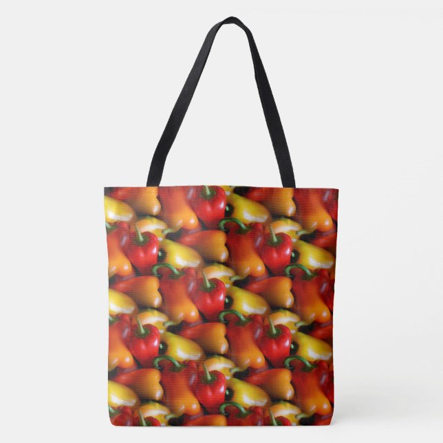 Röda och Gult paprika Tote Tygkasse (Framsida)