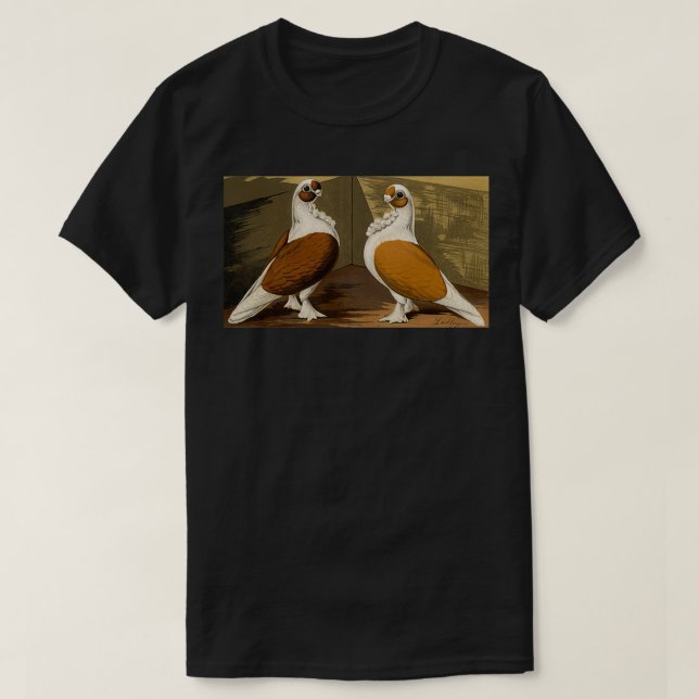 Röda och Gult Turbinduvor med slätt huvud 1 T Shirt (Design framsida)