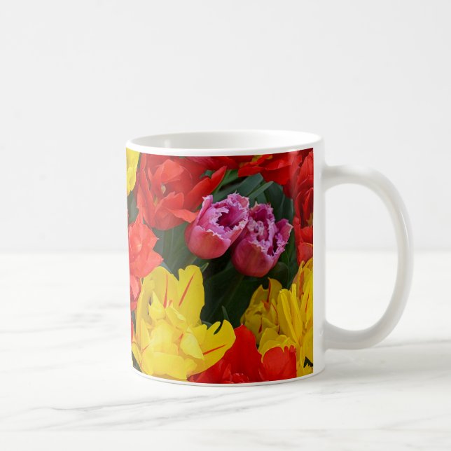 Röda och gult vår-tulpaner kaffemugg (Höger)