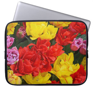 Röda och gult vår-tulpaner laptop sleeve