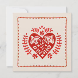 Röda och ivorianska folkkonst Heart Valentine Day