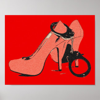 Röda och kinkiga, klackar och klovar, sexiga konst poster