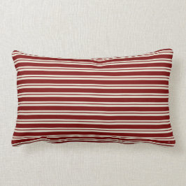 Röda och kräm- candy canerandar för mörk - lumbarkudde