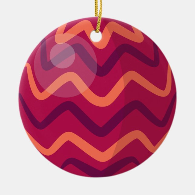Röda och Orange Jul Baubles | Ornament (Framsidan)
