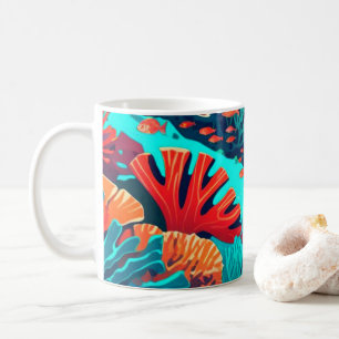 Röda och Orange korallrev Kaffemugg