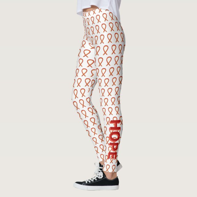 Röda och orangea medvetanderesåm anpassade legging (Vänster)