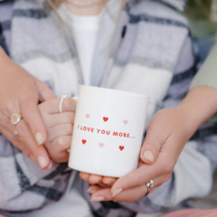 Röda och rosa älskar dig mer än kafferomantik  kaffemugg