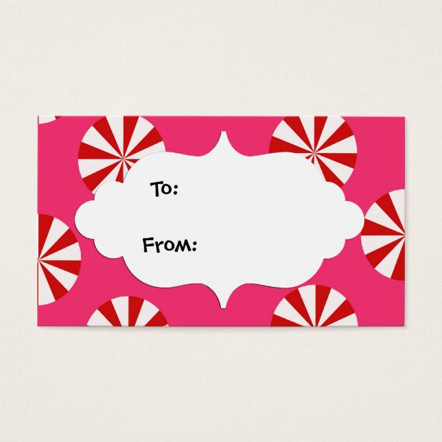 Röda och Rosa Candy-märkre Visitkort (Framsidan)