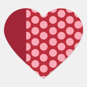 Röda och rosa hjärtavalentin dag hjärtformat klistermärke