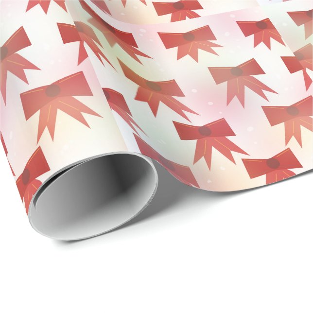 Röda och rosa julbågar presentpapper (Rullad Hörn)