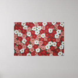 Röda och rosa körsbärsblommor – Impasto Väggkonst Canvastryck