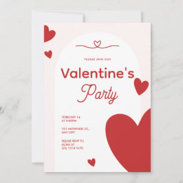 Röda och Rosa Modern Alla hjärtans dagars bjudande Inbjudningar