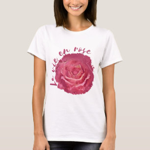Röda och Rosa Ro med vattenfärg T Shirt