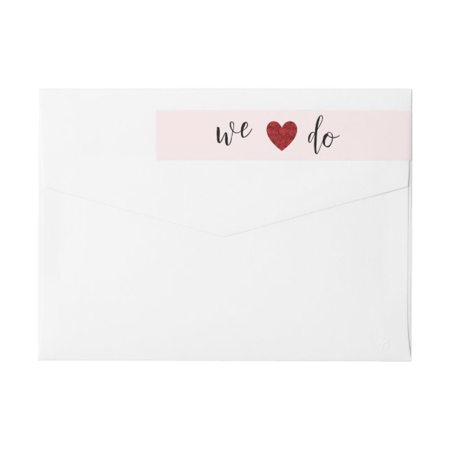 Röda och Rosa ros Bröllop Etikettband (Baksidan)