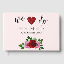 Röda och Rosa ros Bröllop Gästböcker