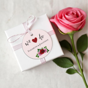Röda och Rosa ros Bröllop Gåvor Etiketter