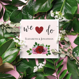 Röda och Rosa ros Bröllop Pappersservett