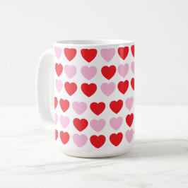 Röda och Rosa Valentines day Hearts Kaffemugg