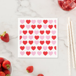 Röda och Rosa Valentines day Hearts Pappersservett