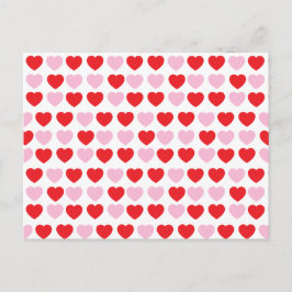 Röda och Rosa Valentines day Hearts Vykort