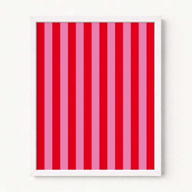 Röda och rosa vertikala ränder poster (Red and Pink Vertical Stripes Poster)