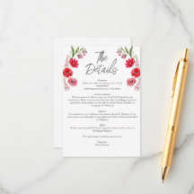 Röda och rosa vilda blommor Whimsical äng bröllop