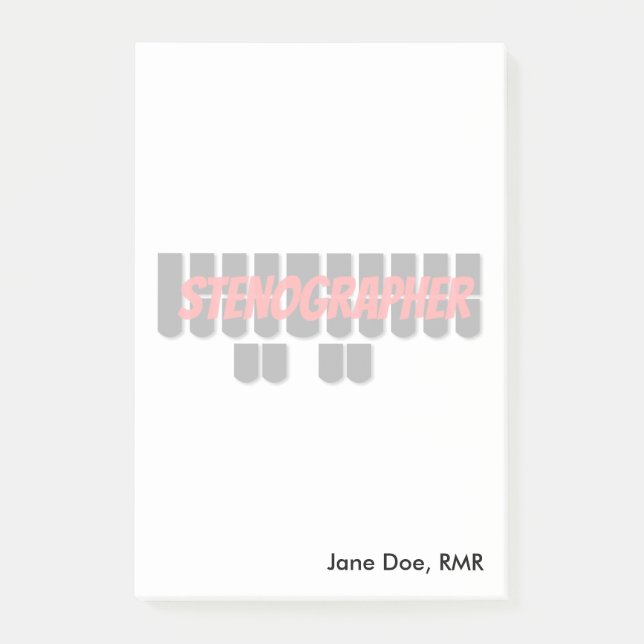 Röda och svart nycklar för StenographerSteno Post-it Block (Framsida)