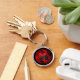 Röda och svart Yin Yang drakar Rund Silverfärgad Nyckelring (Desk)