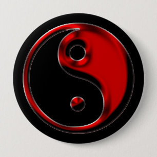 Röda och svart Yin Yang knäppas Knapp