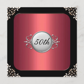 Röda och svarta 30års födelsedag Party Inbjudningar