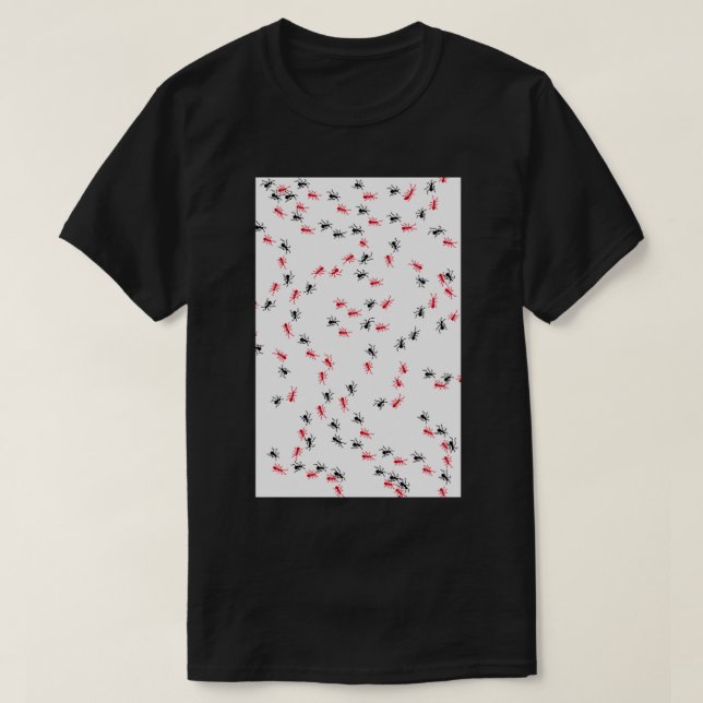 Röda och svarta anter 3 t shirt (Design framsida)