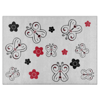 Röda och svarta fjärilar och positioner