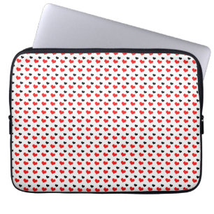 Röda och svarta hjärtan laptop fodral