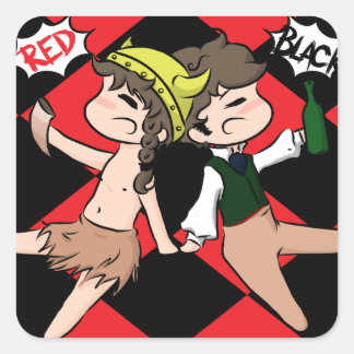 Röda och svarta klistermärken