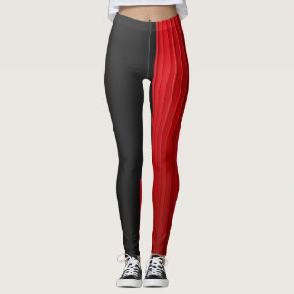Röda och svarta Leggings Djärva Atletiska Tränings