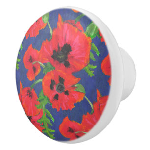 Röda och svarta orientaliska poppies Mönster på Bl Knopp