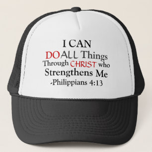 Röda och svarta PHILIPPIANS 4:13 Truckerkeps