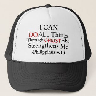 Röda och svarta PHILIPPIANS 4:13 Truckerkeps