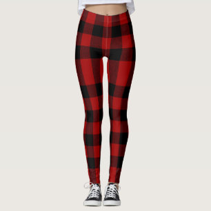 Röda och svarta pinginslag leggings