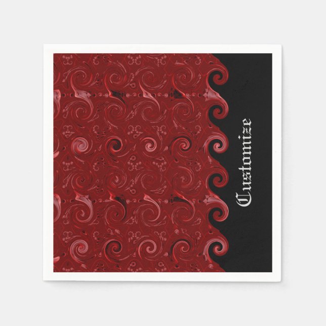 Röda och svarta platta - blöjor pappersservett (Framsidan)