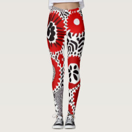 Röda och svarta prickar leggings