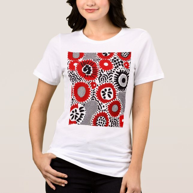 Röda och svarta prickar t shirt (Framsida)