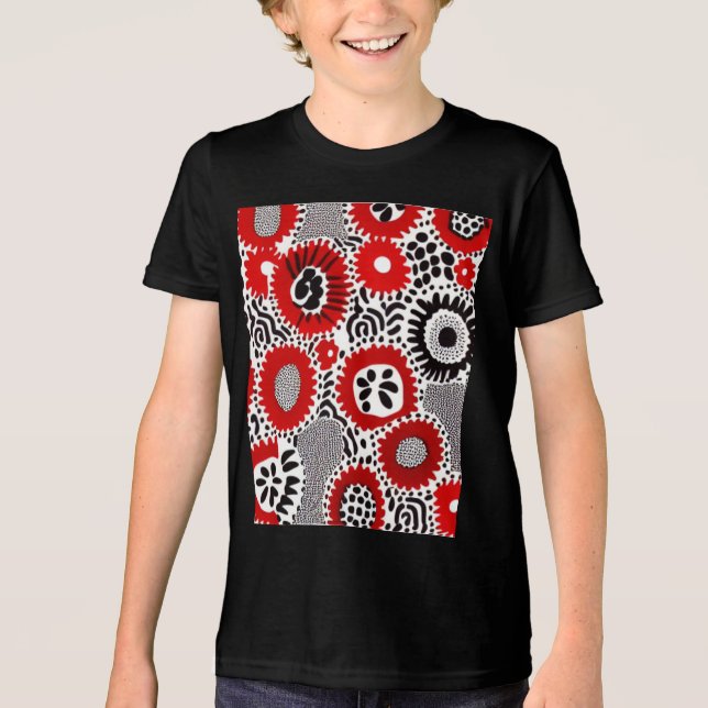 Röda och svarta prickar t shirt (Framsida)