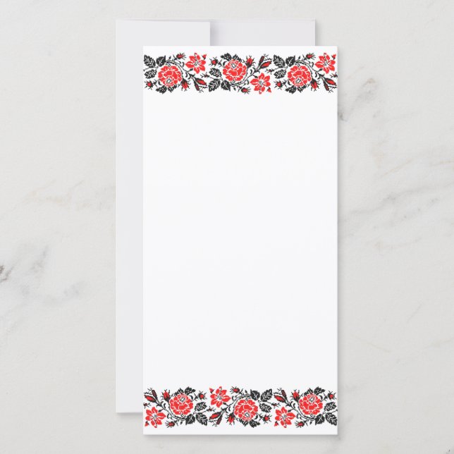 Röda och svarta Ro kor-stygn Mönster (Framsida)