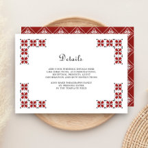 Röda och svarta ukrainska broderier Bröllopsdetalj