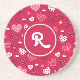 Röda och vita Alla hjärtans öron mönster Underlägg