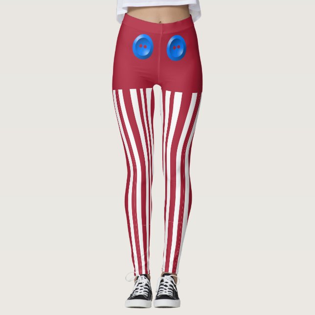 Röda och vita älvorbyxor leggings (Framsida)