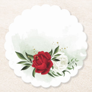Röda och vita blommor underlägg papper