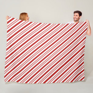 Röda och vita Candy cane Fleecefilt
