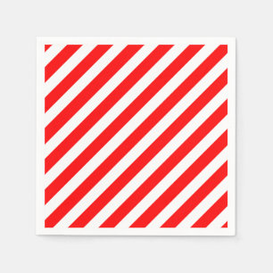 Röda och vita Candy cane Rand Pappra blöjor Pappersservett